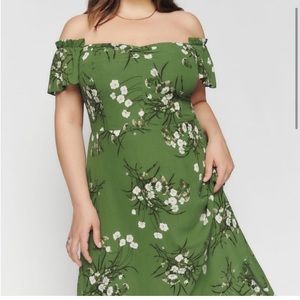 Reformation Butterfly Dress Midi Lomita Green  Size 18